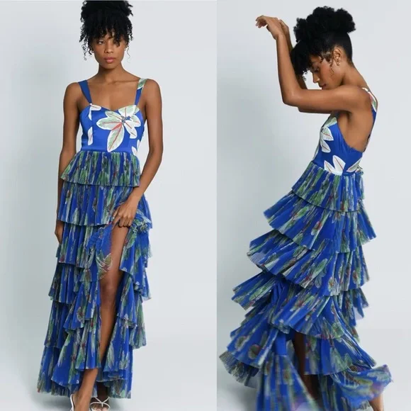 Hutch Mariah Sleeveless Tiered Dress in Coastal Bliss - Picture 1 of 10